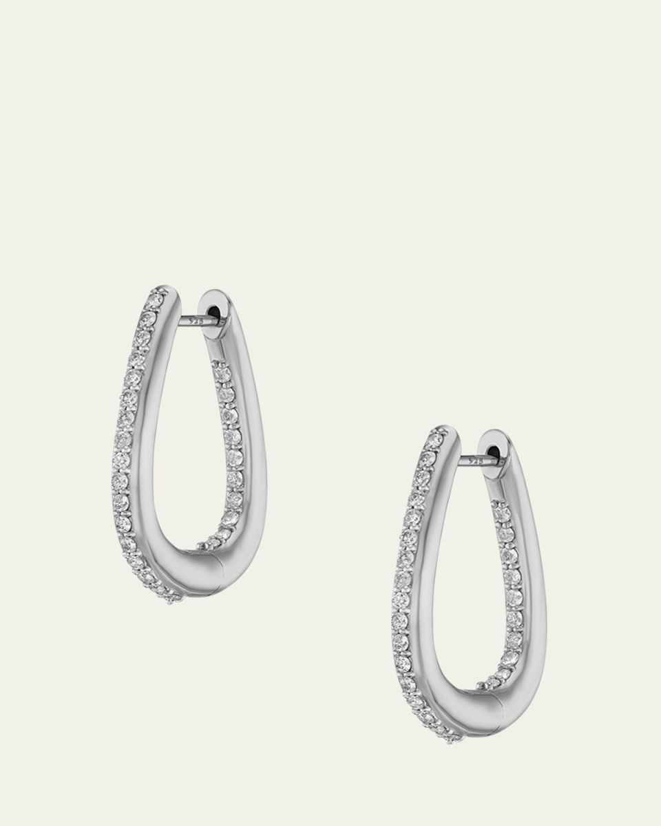 Sterling Silver Diamond Buckle Earrings